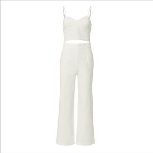 3x1 White Peek a Boo Jumpsuit